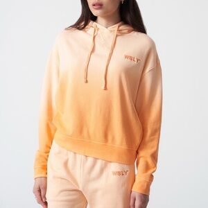 Wsly bandier hoodie sweatpants set orange ombré small